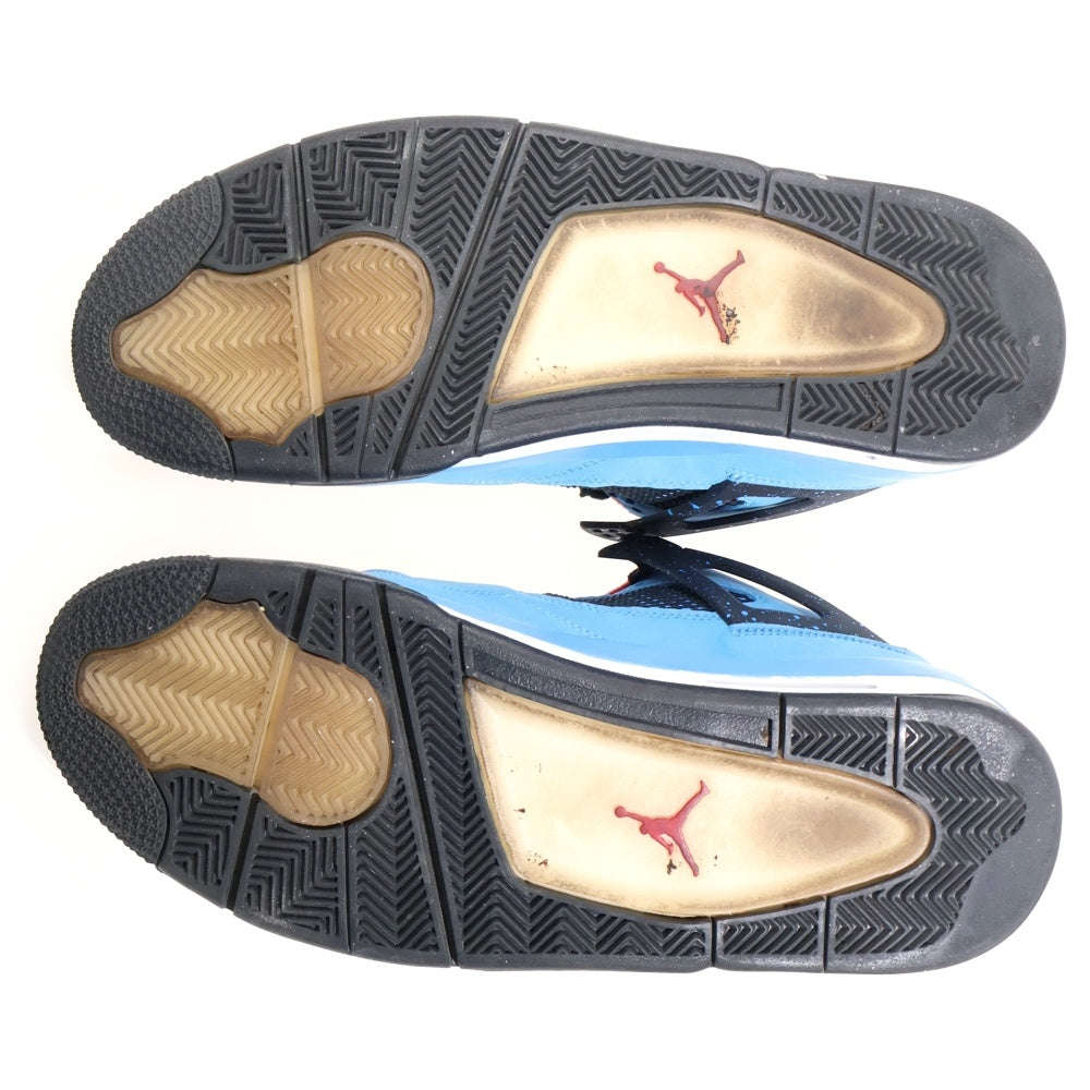 NIKE(ナイキ) ×TRAVIS SCOTT AIR JORDAN4 RETRO CACTUSJACK UNIVERSITYBLUE トラヴィススコット エアジョーダン4 レトロ カクタスジャック ハイカットスニーカー 308497-406