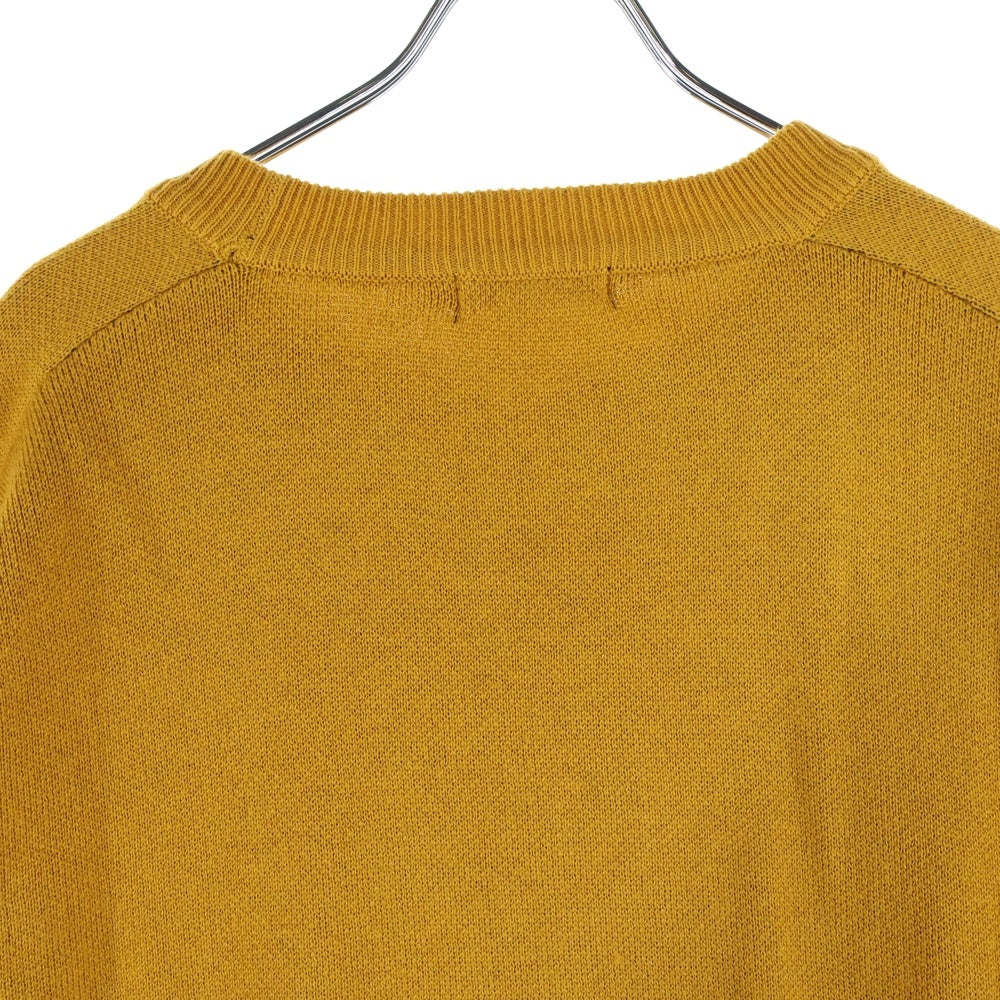 niko and(ニコアンド) アニマルダブルジャガード クルーネックニット イエロー