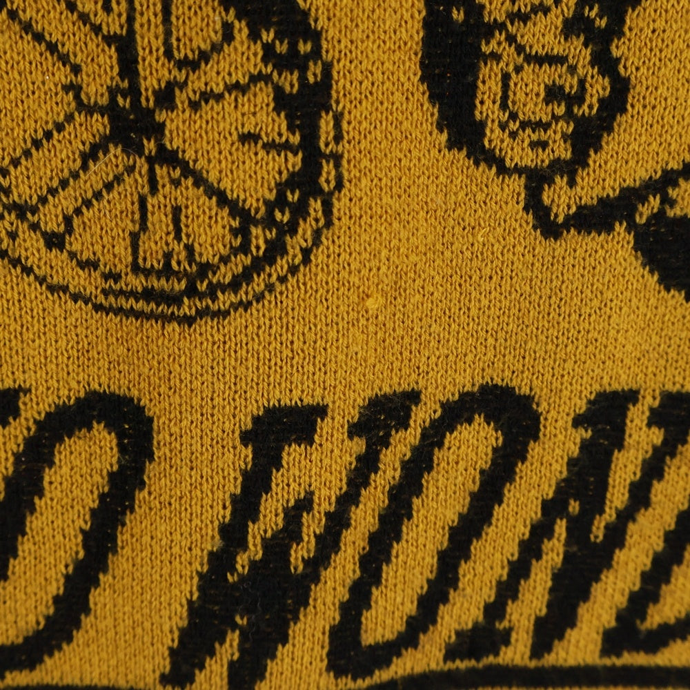 niko and(ニコアンド) アニマルダブルジャガード クルーネックニット イエロー