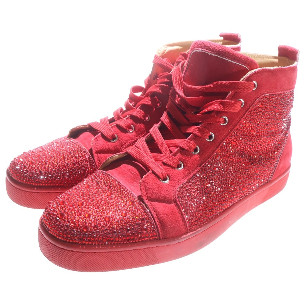 CHRISTIAN LOUBOUTIN(クリスチャンルブタン) ラインストーン ハイカットスニーカー シューズ レッド
