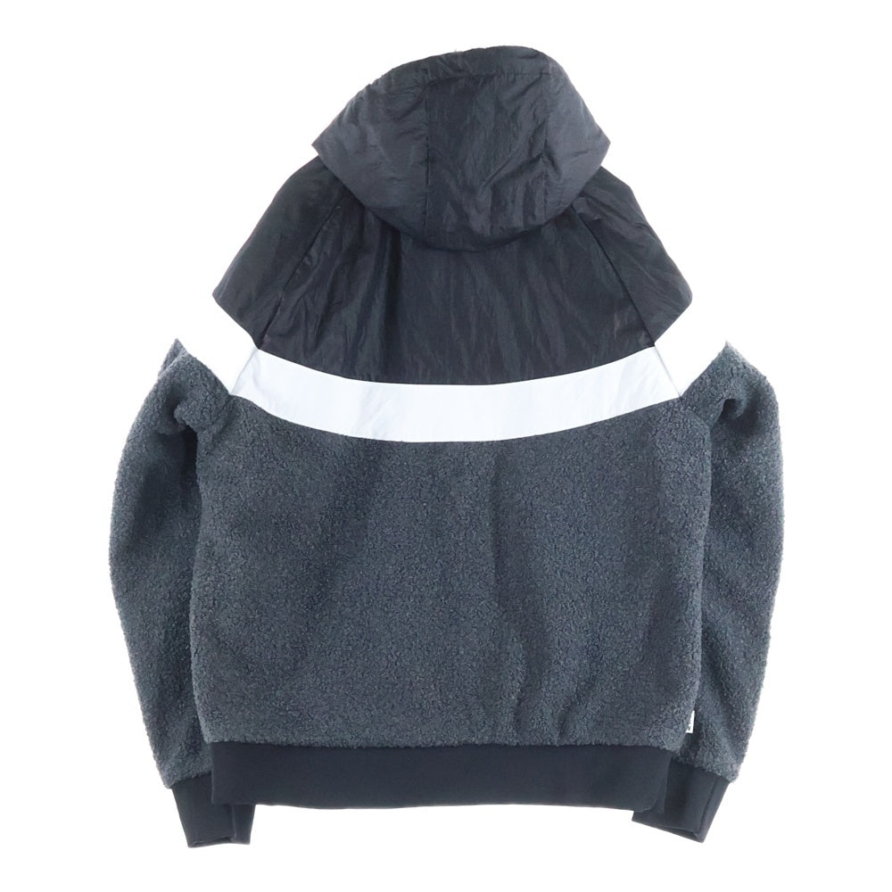 NIKE(ナイキ) Sherpa Wind Runner シェルパウインドランナー ロゴ刺繍ボア切替ナイロンジップアップジャケット 930317-010 ブラック