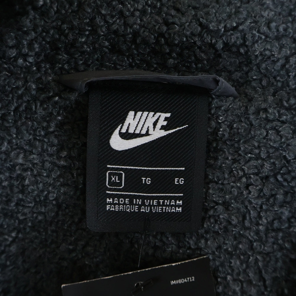 NIKE(ナイキ) Sherpa Wind Runner シェルパウインドランナー ロゴ刺繍ボア切替ナイロンジップアップジャケット 930317-010 ブラック