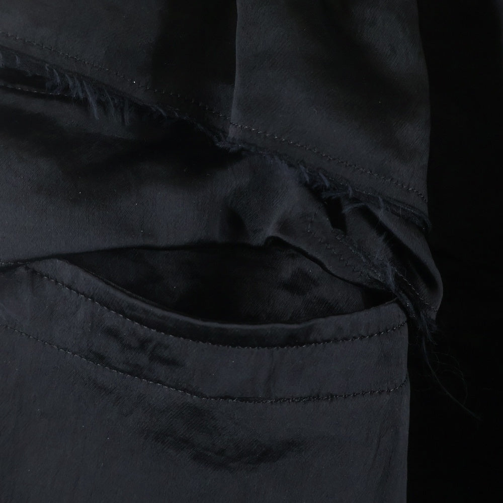 BLACK COMME des GARCONS(ブラックコムデギャルソン) 25SS Drawstring Layered Skirt ドローストリングレイヤードスカート アセテートロングスカート 1O-S005 ブラック レディース