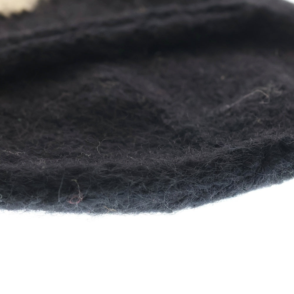 NO BRAND(ノーブランド) MacMahon Knitting Mills マクマホンニッティングミルズ Balaclava-Yin&Yang バラクラバ イン&ヤン モヘア混アクリルニットバラクラバ 目出し帽 ブラック