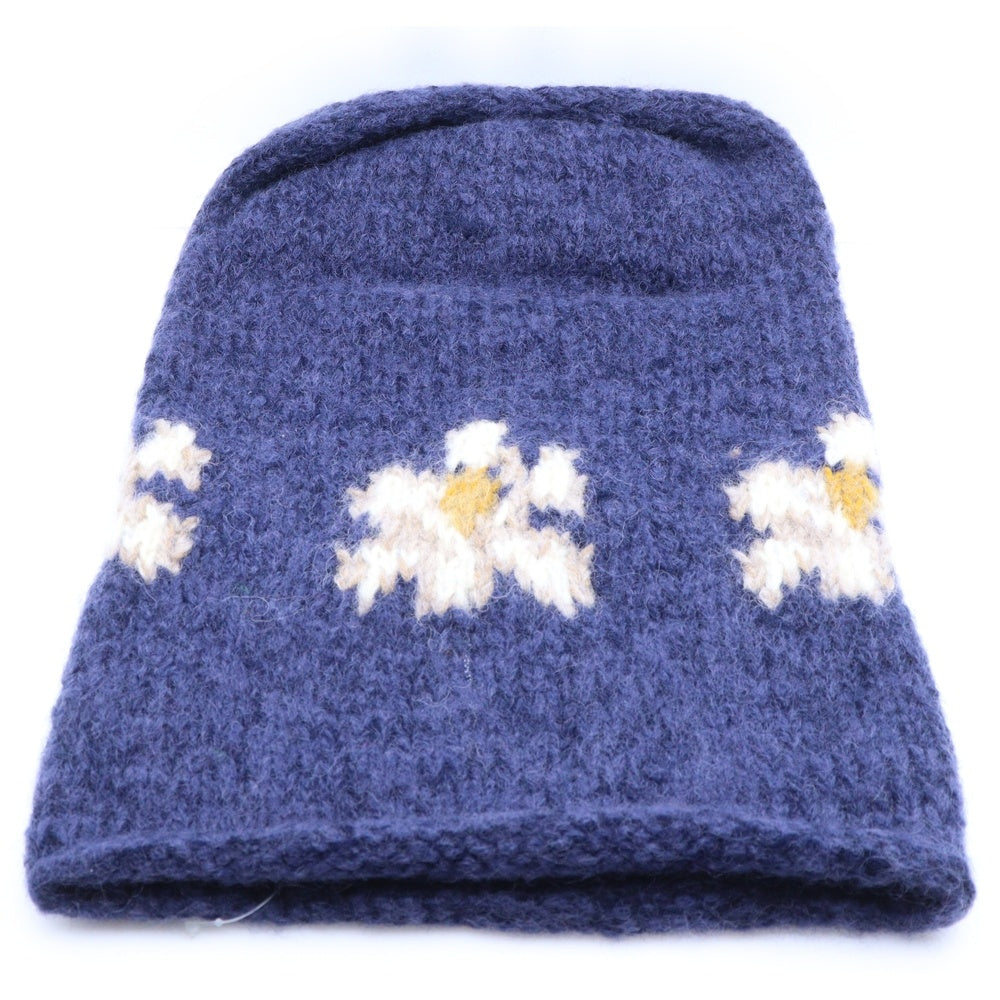 NO BRAND(ノーブランド) MacMahon Knitting Mills マクマホンニッティングミルズ Balaclava-Flower バラクラバ フラワー モヘア混アクリルニットバラクラバ 目出し帽 パープル