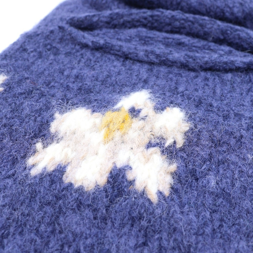 NO BRAND(ノーブランド) MacMahon Knitting Mills マクマホンニッティングミルズ Balaclava-Flower バラクラバ フラワー モヘア混アクリルニットバラクラバ 目出し帽 パープル