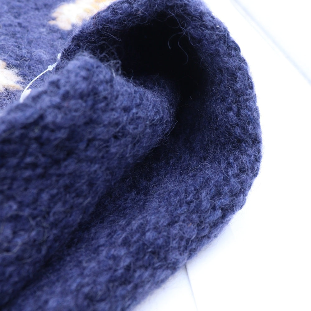 NO BRAND(ノーブランド) MacMahon Knitting Mills マクマホンニッティングミルズ Balaclava-Flower バラクラバ フラワー モヘア混アクリルニットバラクラバ 目出し帽 パープル