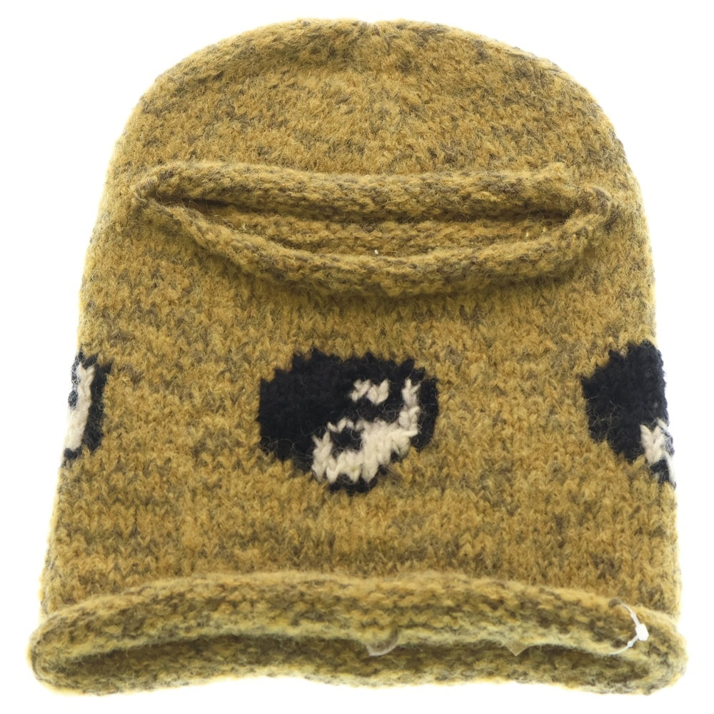 NO BRAND(ノーブランド) MacMahon Knitting Mills マクマホンニッティングミルズ Balaclava-Yin&Yang バラクラバ イン&ヤン モヘア混アクリルニットバラクラバ 目出し帽 イエロー