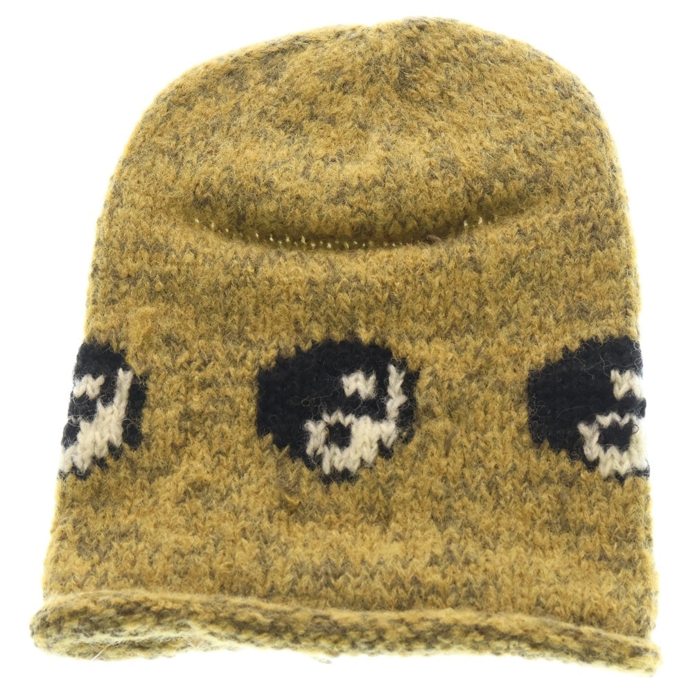 NO BRAND(ノーブランド) MacMahon Knitting Mills マクマホンニッティングミルズ Balaclava-Yin&Yang バラクラバ イン&ヤン モヘア混アクリルニットバラクラバ 目出し帽 イエロー