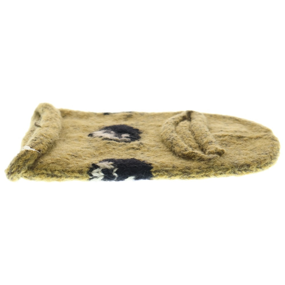 NO BRAND(ノーブランド) MacMahon Knitting Mills マクマホンニッティングミルズ Balaclava-Yin&Yang バラクラバ イン&ヤン モヘア混アクリルニットバラクラバ 目出し帽 イエロー