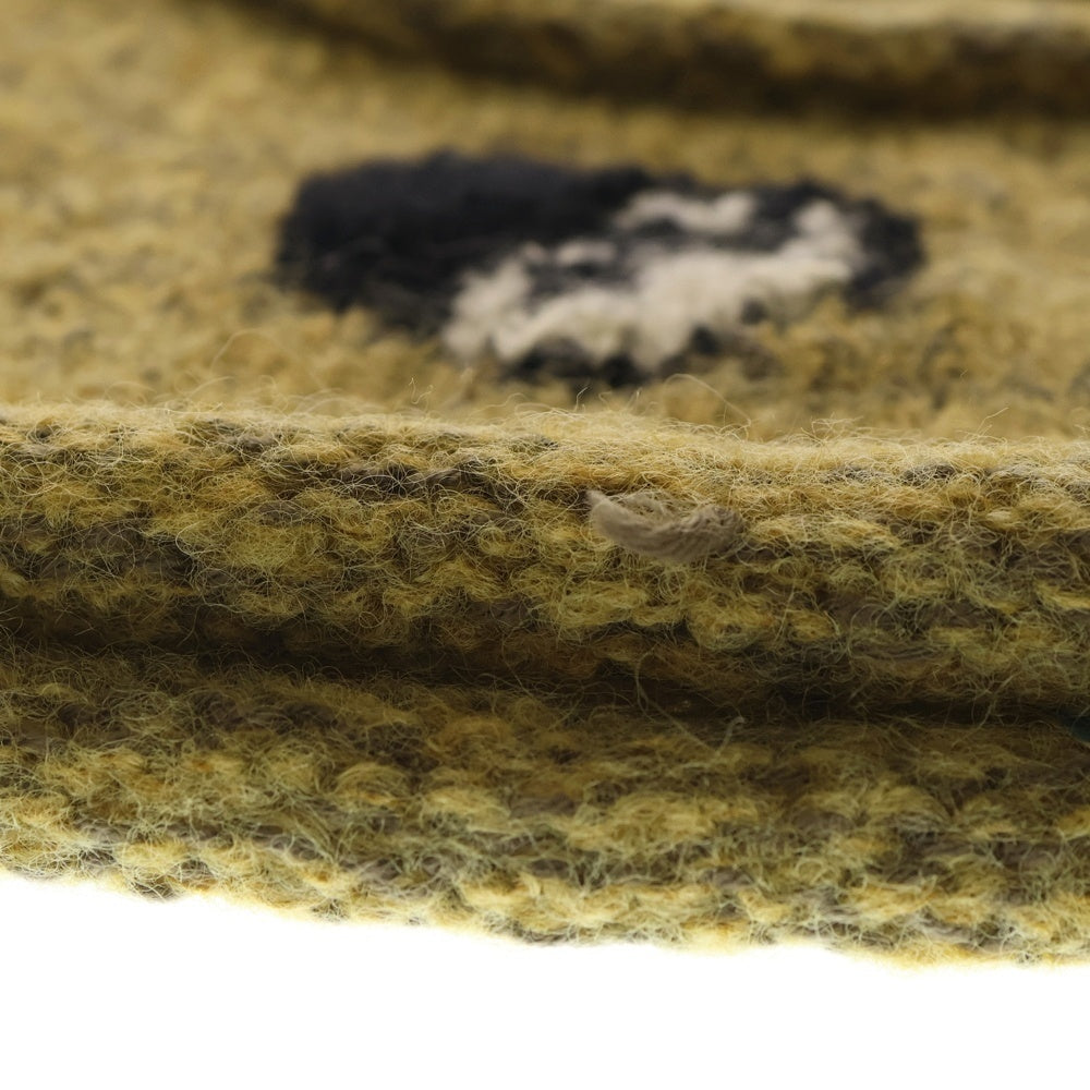 NO BRAND(ノーブランド) MacMahon Knitting Mills マクマホンニッティングミルズ Balaclava-Yin&Yang バラクラバ イン&ヤン モヘア混アクリルニットバラクラバ 目出し帽 イエロー