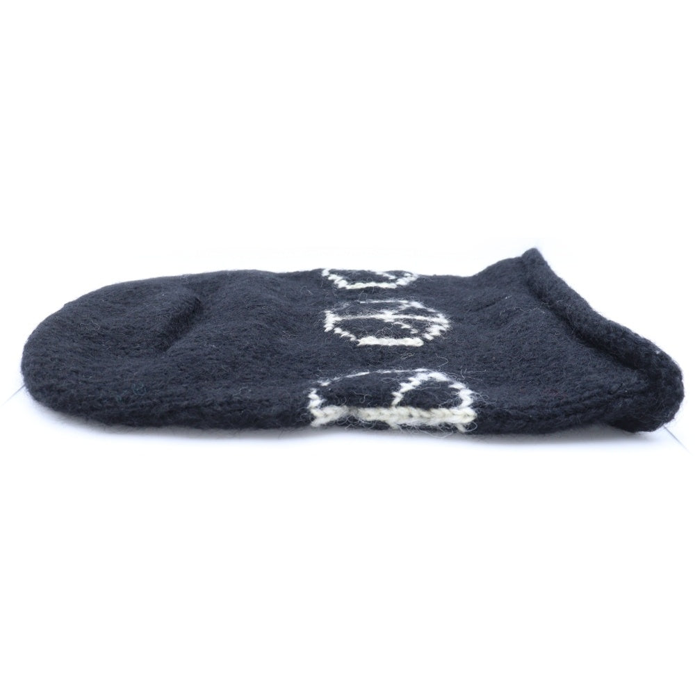 NO BRAND(ノーブランド) MacMahon Knitting Mills マクマホンニッティングミルズ Balaclava-Peace バラクラバ ピース モヘア混アクリルニットバラクラバ 目出し帽 ブラック