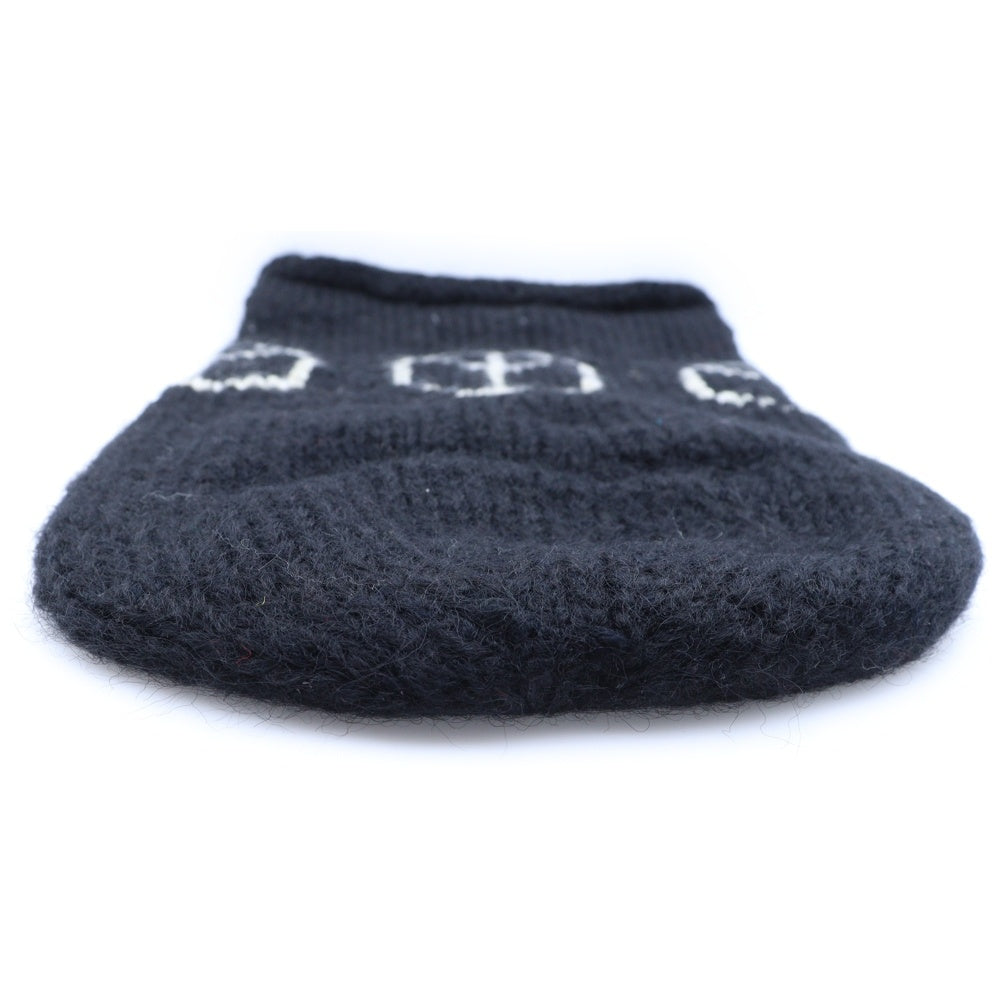 NO BRAND(ノーブランド) MacMahon Knitting Mills マクマホンニッティングミルズ Balaclava-Peace バラクラバ ピース モヘア混アクリルニットバラクラバ 目出し帽 ブラック