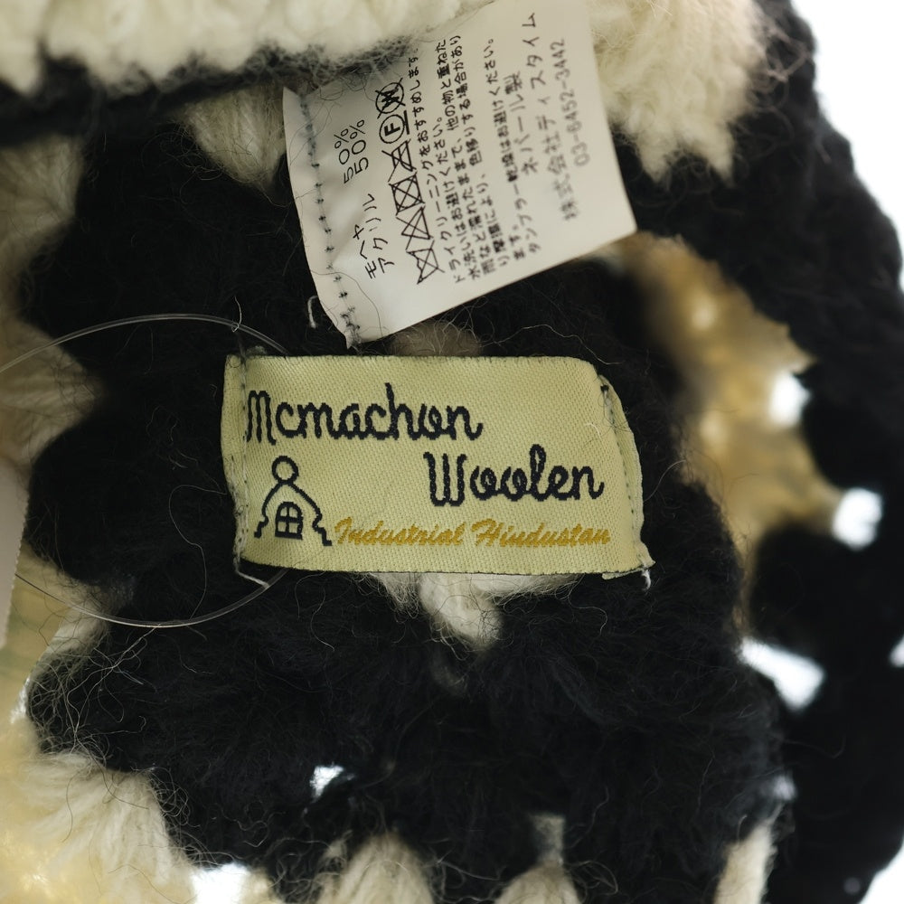MacMahon Knitting Mills(マクマホンニッティングミルズ) マクマホンニッティングミルズ Balaclava-Crochet バラクラバクロシェット モヘア混パネル編みアクリルクロシェット 帽子 レディース