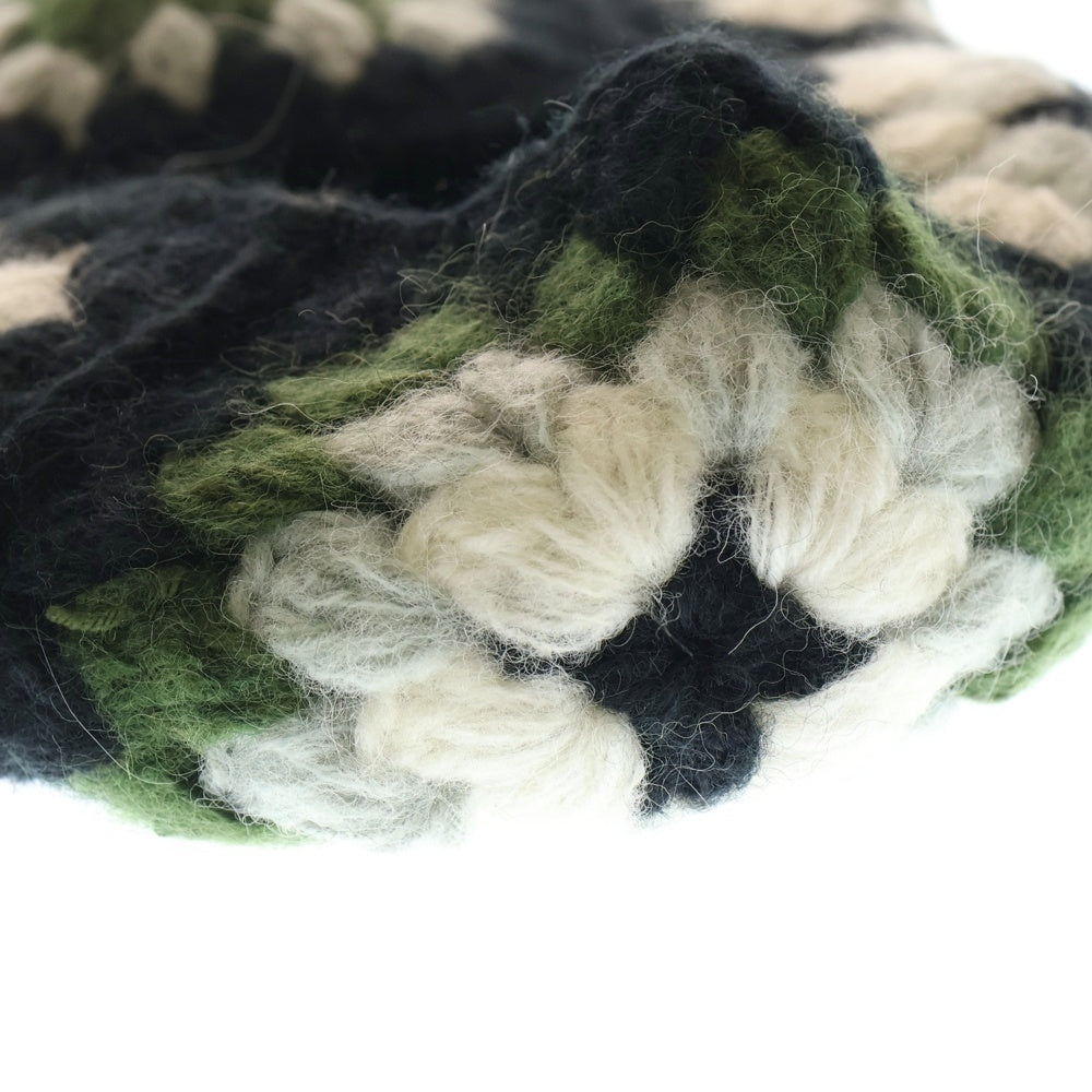 NO BRAND(ノーブランド) MacMahon Knitting Mills マクマホンニッティングミルズ Balaclava-Crochet バラクラバクロシェット モヘア混パネル編みアクリルクロシェット 帽子 レディース