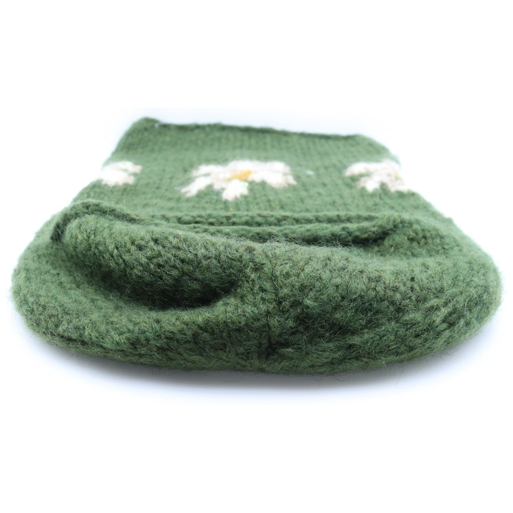 NO BRAND(ノーブランド) MacMahon Knitting Mills マクマホンニッティングミルズ Balaclava-Flower バラクラバ フラワー モヘア混アクリルニットバラクラバ 目出し帽 グリーン