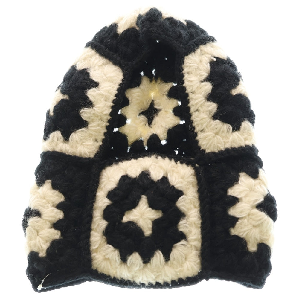 NO BRAND(ノーブランド) MacMahon Knitting Mills マクマホンニッティングミルズ Balaclava-Crochet バラクラバクロシェット モヘア混パネル編みアクリルクロシェット 帽子 レディース
