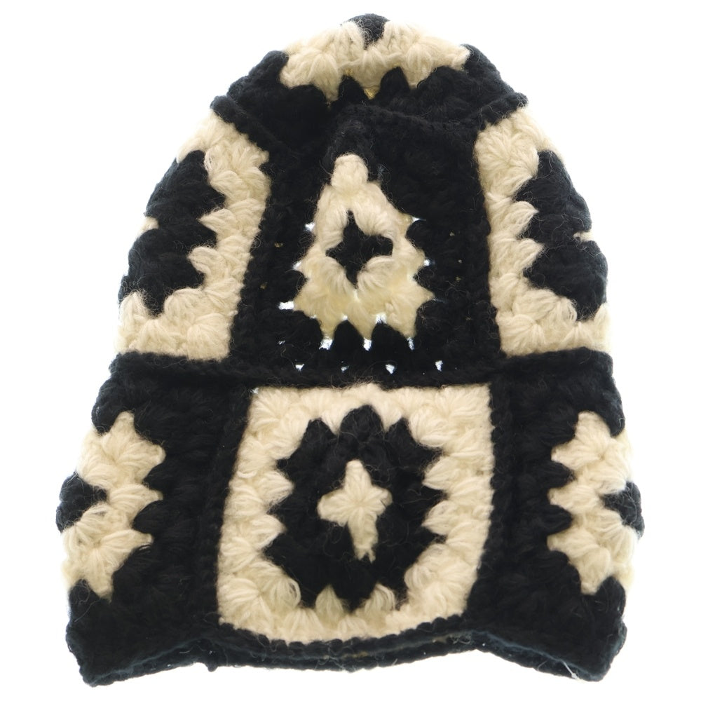 NO BRAND(ノーブランド) MacMahon Knitting Mills マクマホンニッティングミルズ Balaclava-Crochet バラクラバクロシェット モヘア混パネル編みアクリルクロシェット 帽子 レディース