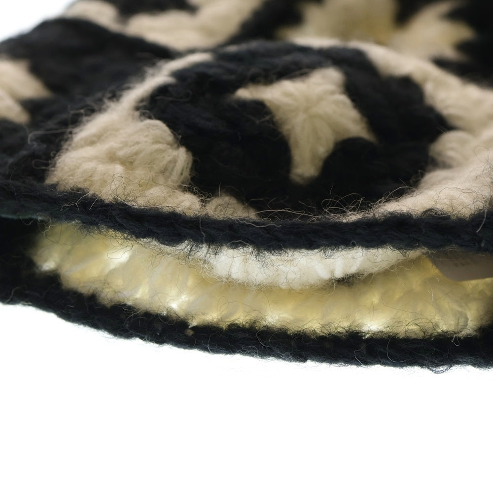 NO BRAND(ノーブランド) MacMahon Knitting Mills マクマホンニッティングミルズ Balaclava-Crochet バラクラバクロシェット モヘア混パネル編みアクリルクロシェット 帽子 レディース