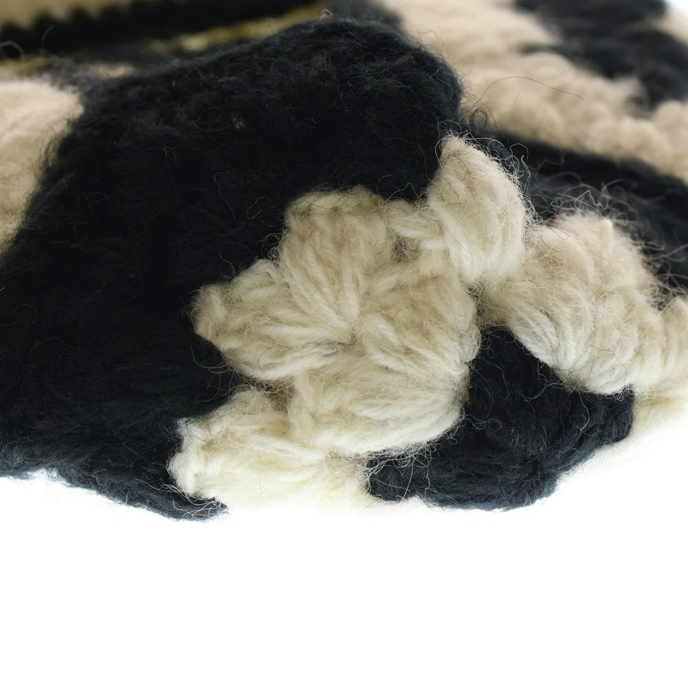 NO BRAND(ノーブランド) MacMahon Knitting Mills マクマホンニッティングミルズ Balaclava-Crochet バラクラバクロシェット モヘア混パネル編みアクリルクロシェット 帽子 レディース