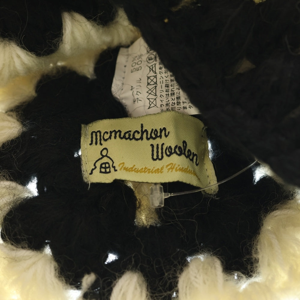 NO BRAND(ノーブランド) MacMahon Knitting Mills マクマホンニッティングミルズ Balaclava-Crochet バラクラバクロシェット モヘア混パネル編みアクリルクロシェット 帽子 レディース