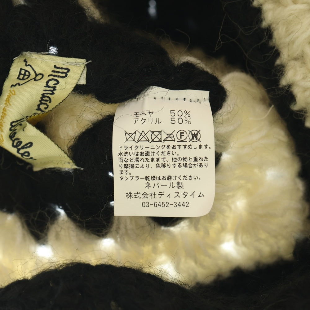 NO BRAND(ノーブランド) MacMahon Knitting Mills マクマホンニッティングミルズ Balaclava-Crochet バラクラバクロシェット モヘア混パネル編みアクリルクロシェット 帽子 レディース