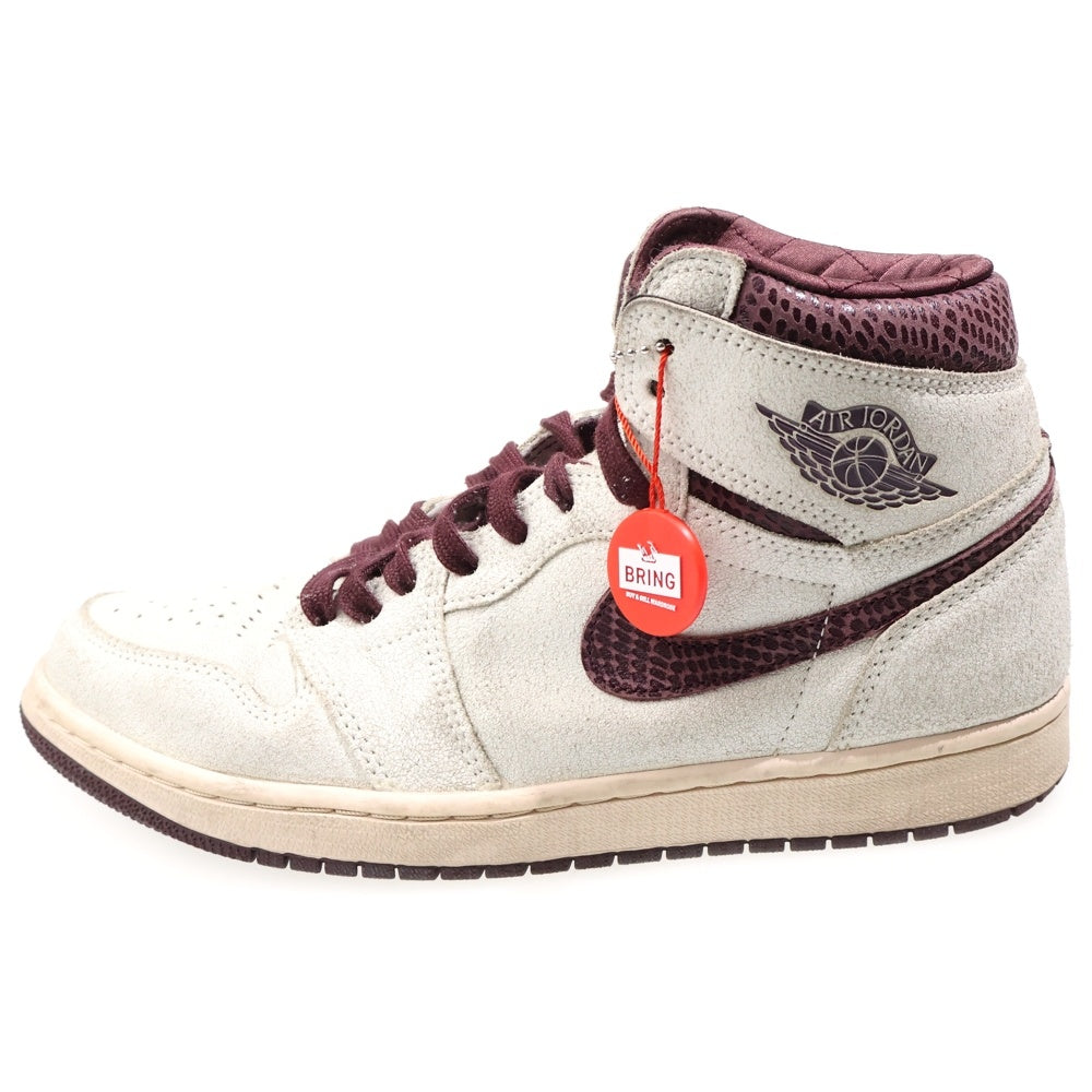 NIKE(ナイキ) ×A MA MANIERE Air Jordan 1 Retro High OG SP Sail and Burgundy エアジョーダン1レトロハイ レースアップハイカットスニーカー DO7097-100