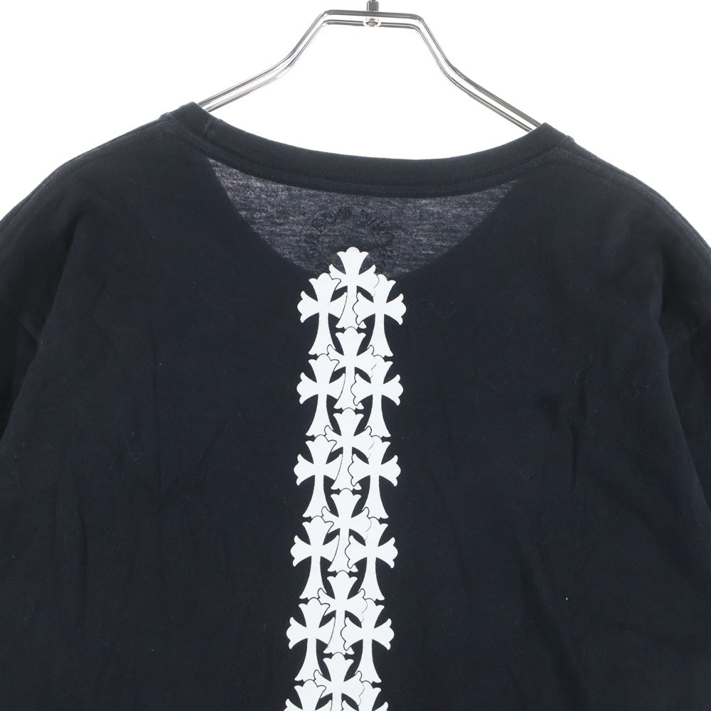 CHROME HEARTS(クロムハーツ) Cemetery Cross Tire Track Tee セメタリークロスタイヤトラックTシャツ クロスプリントクルーネック半袖Tシャツ ブラック