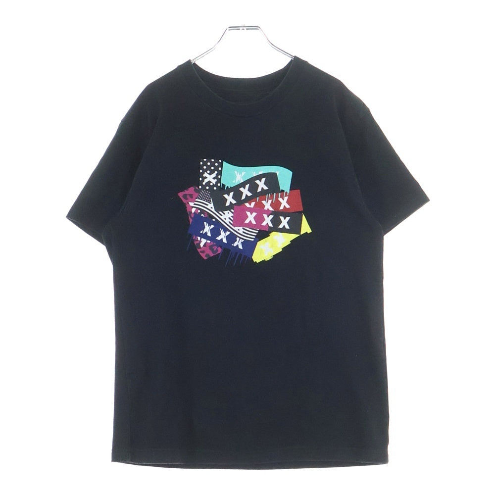 GOD SELECTION XXX(ゴッドセレクショントリプルエックス) Mulch Box Logo T-Shirts マルチボックスロゴTシャツ ロゴプリントクルーネック半袖Tシャツ ブラック
