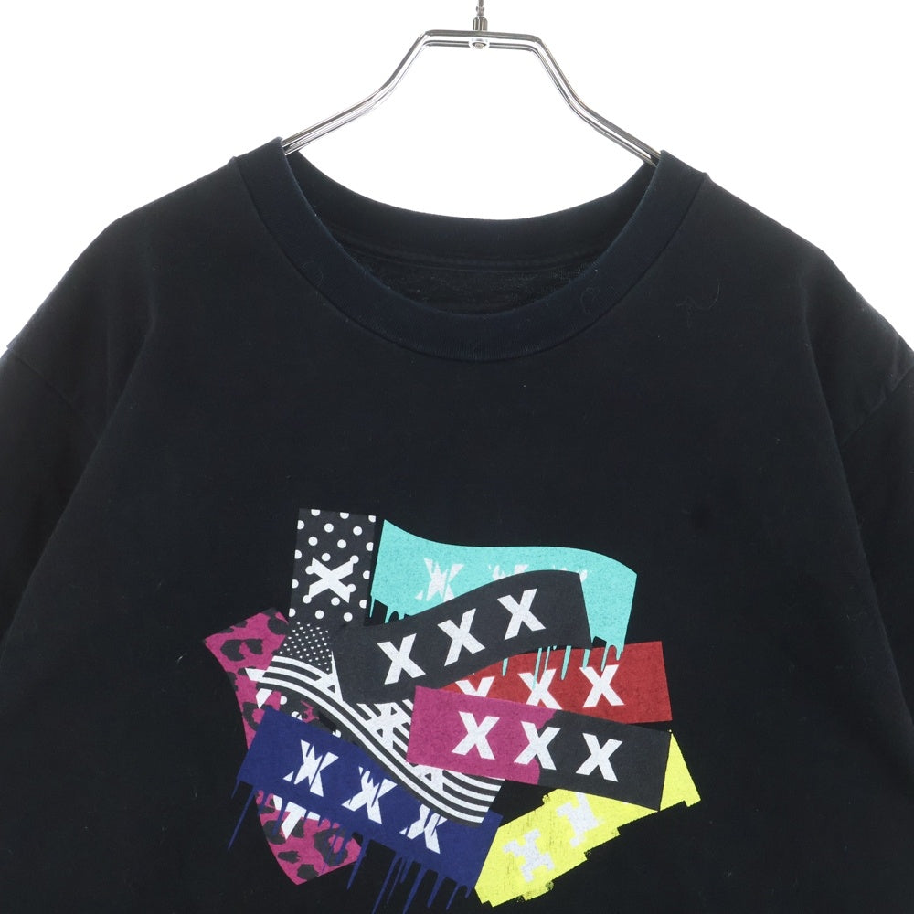 GOD SELECTION XXX(ゴッドセレクショントリプルエックス) Mulch Box Logo T-Shirts マルチボックスロゴTシャツ ロゴプリントクルーネック半袖Tシャツ ブラック