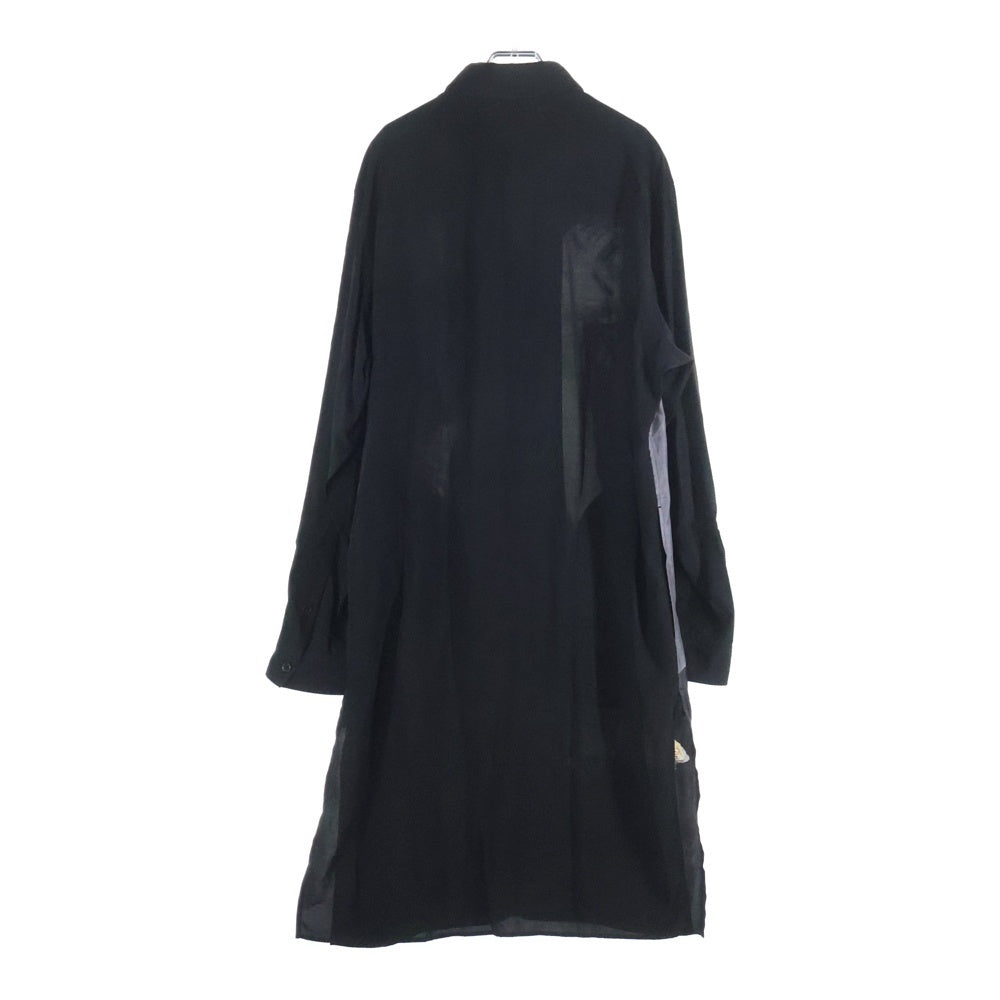 Yohji Yamamoto POUR HOMME(ヨウジヤマモト プールオム) 24AW レディデザイン ボタンダウン長袖ロングシャツ HO-B39-809
