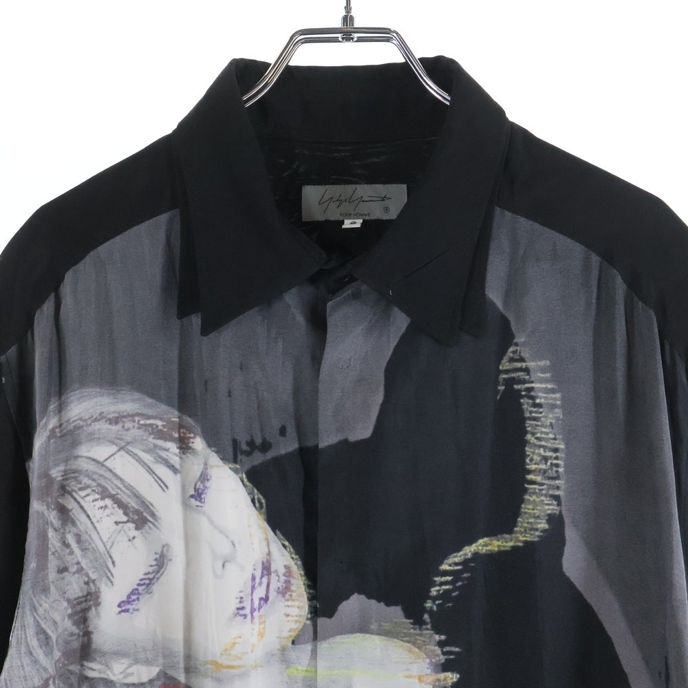 Yohji Yamamoto POUR HOMME(ヨウジヤマモト プールオム) 24AW レディデザイン ボタンダウン長袖ロングシャツ HO-B39-809