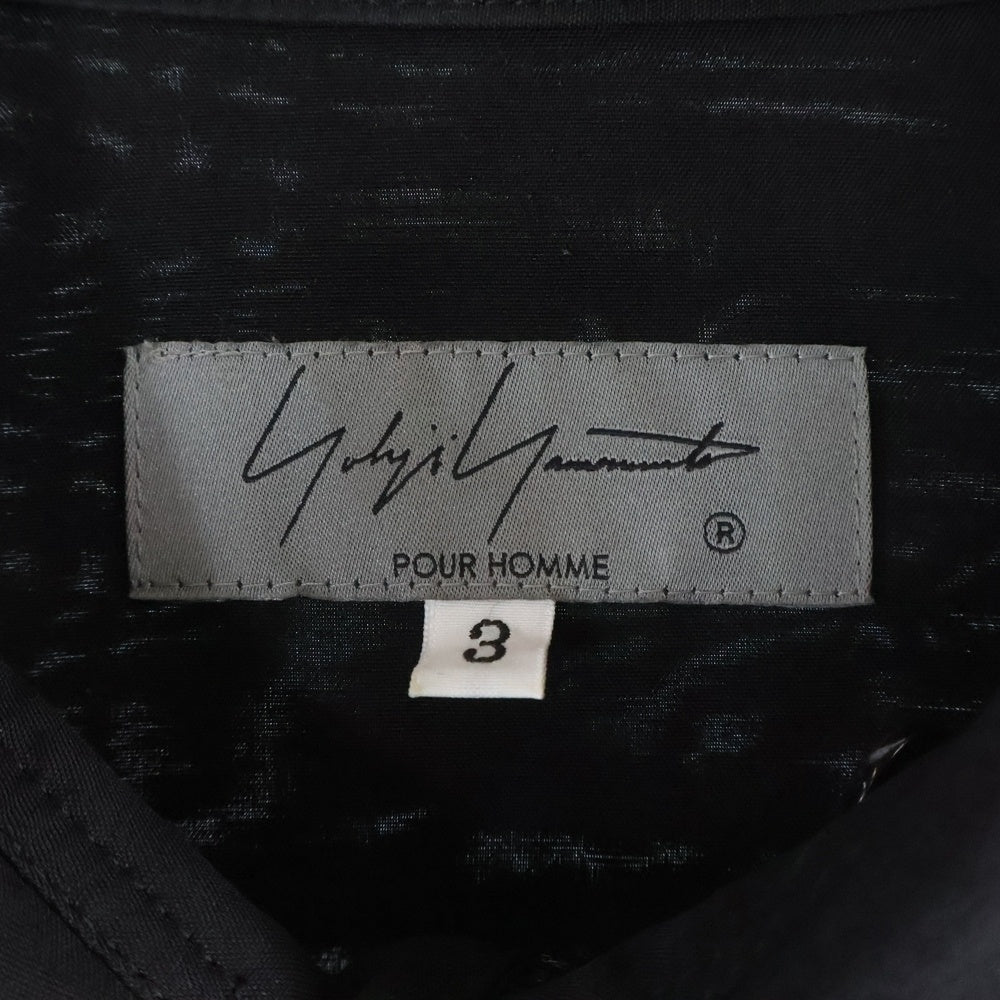 Yohji Yamamoto POUR HOMME(ヨウジヤマモト プールオム) 24AW レディデザイン ボタンダウン長袖ロングシャツ HO-B39-809