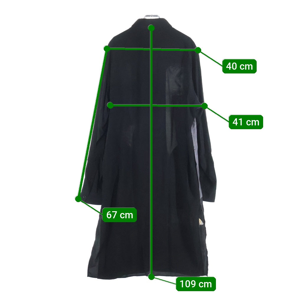 Yohji Yamamoto POUR HOMME(ヨウジヤマモト プールオム) 24AW レディデザイン ボタンダウン長袖ロングシャツ HO-B39-809
