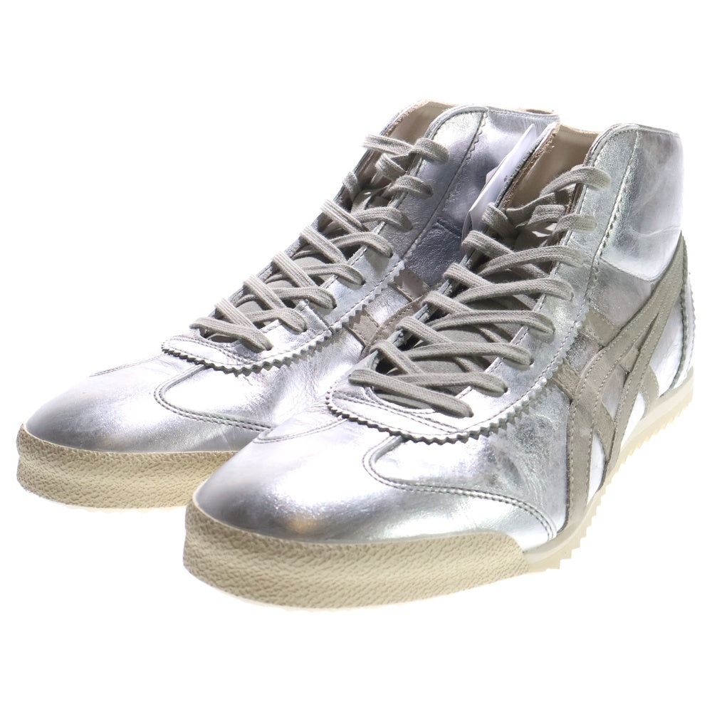 Onitsuka Tiger(オニツカタイガー) MEXIO MID RUNNER DELUXE ダメージ加工 ハイカットスニーカー シルバー US9.5/27.5cm 1181A608-020