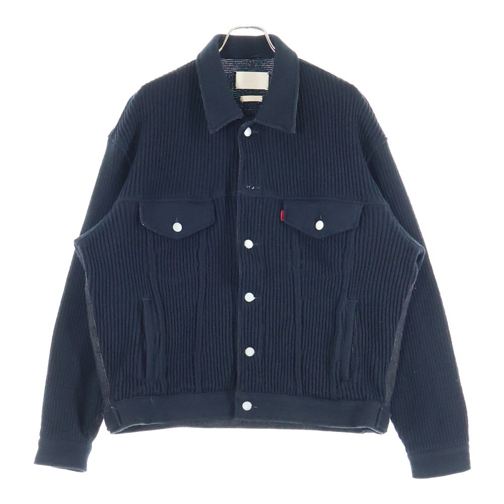 YOKE(ヨーク) 24AW Connected Knit Denim Trucker Jacket ニット デニム切り替え トラッカージャケット ブラック YK24FW01001S-WM