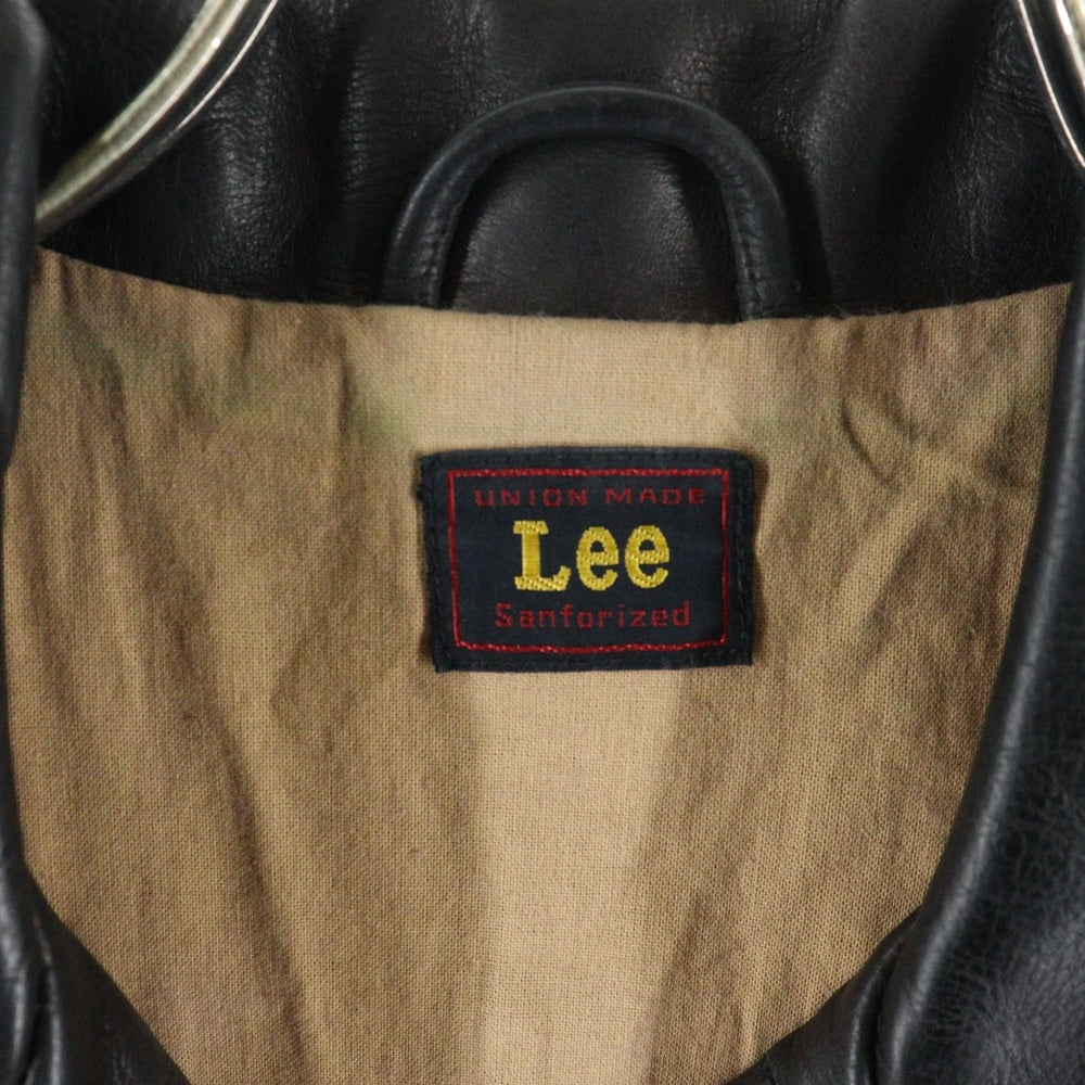 LEE(リー) カウレザー トラッカージャケット ブラック