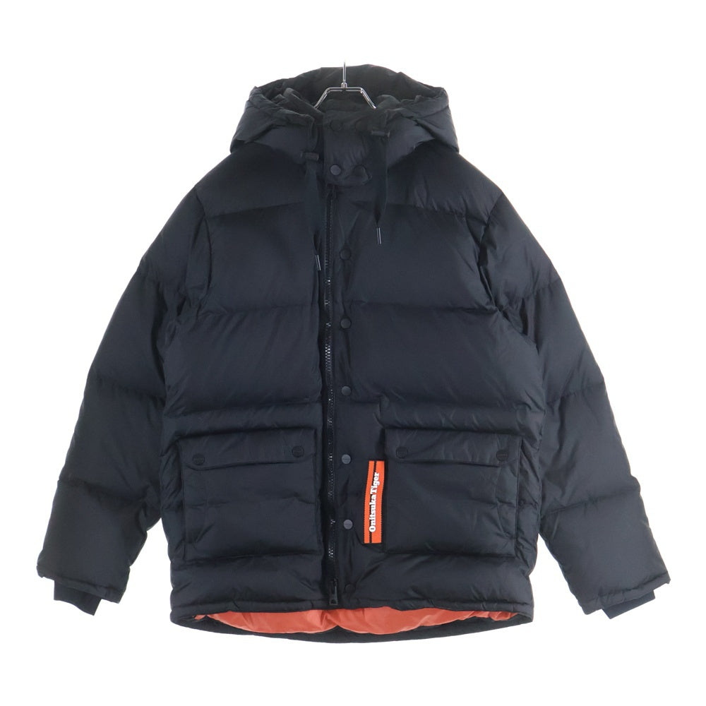 Onitsuka Tiger(オニツカタイガー) DOWN JACKET ジップアップ フーデッド ダウンジャケット ブラック 2183B582