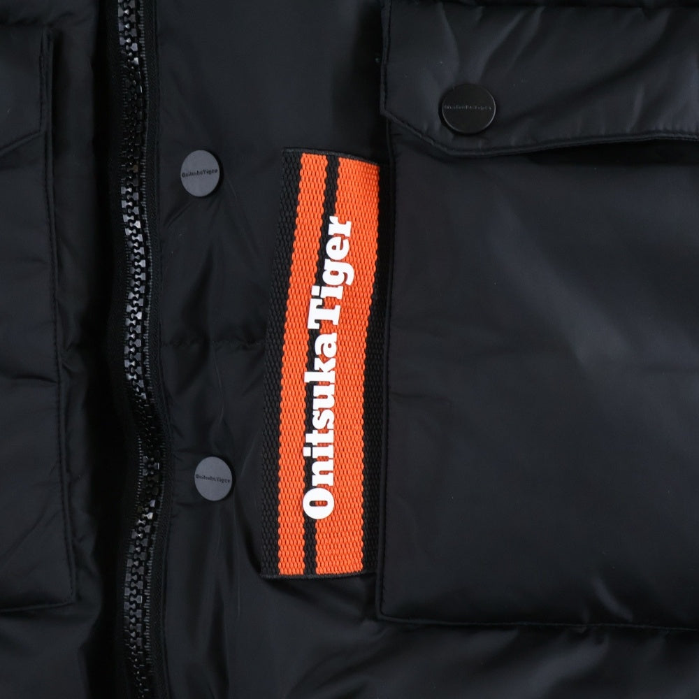 Onitsuka Tiger(オニツカタイガー) DOWN JACKET ジップアップ フーデッド ダウンジャケット ブラック 2183B582