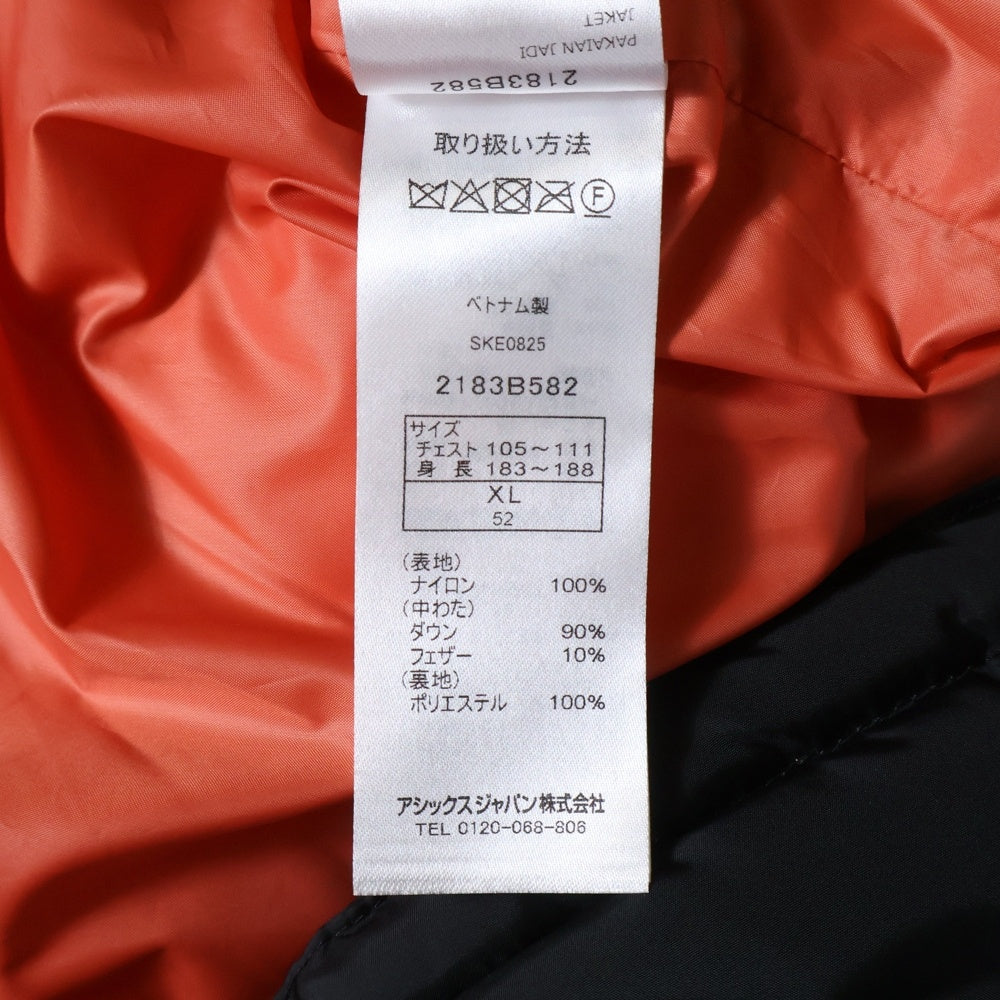 Onitsuka Tiger(オニツカタイガー) DOWN JACKET ジップアップ フーデッド ダウンジャケット ブラック 2183B582