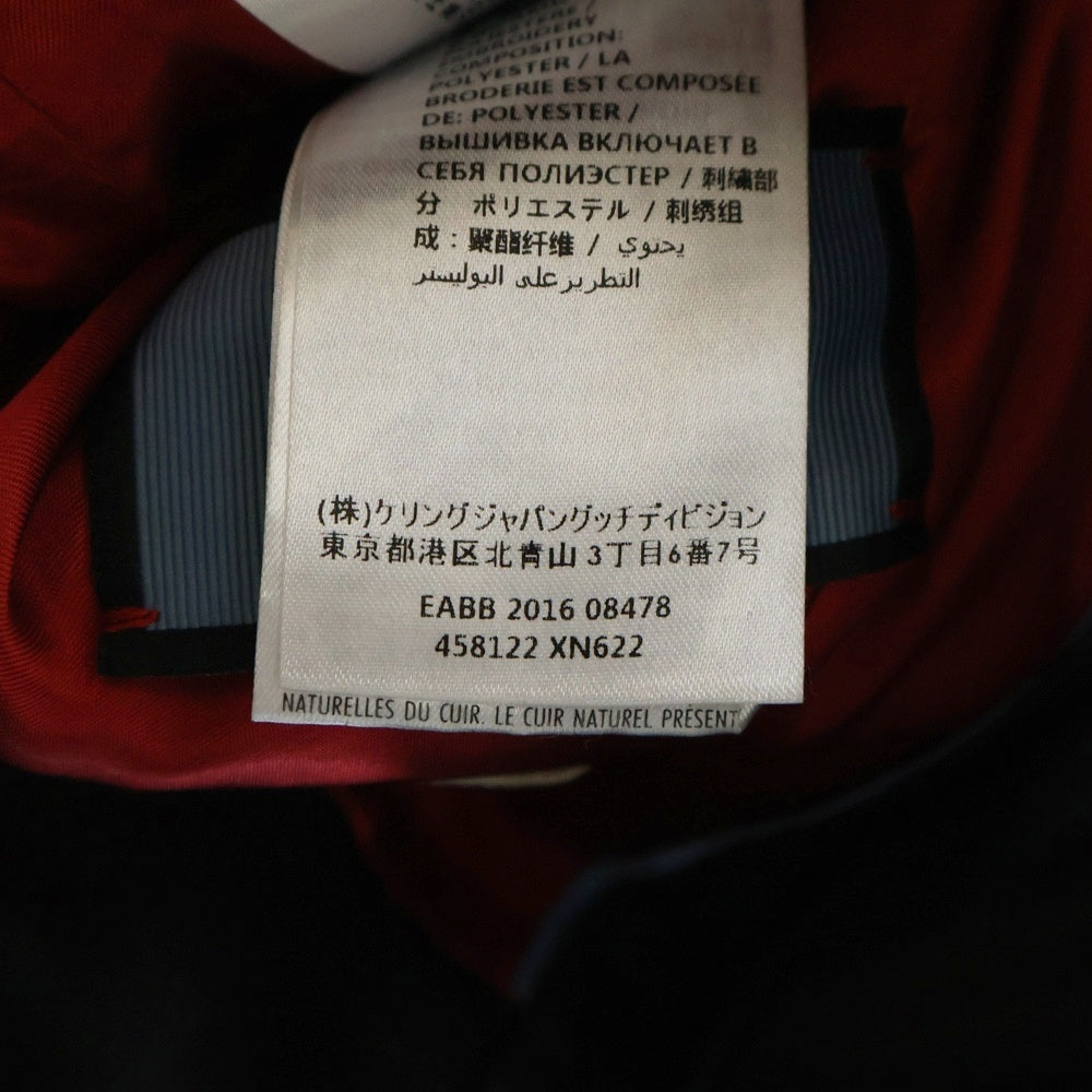 GUCCI(グッチ) ミケーレ期 DIY フローラルペイント デザイン カウレザー ダブル レザー ジャケット ブラック 458122 XN622
