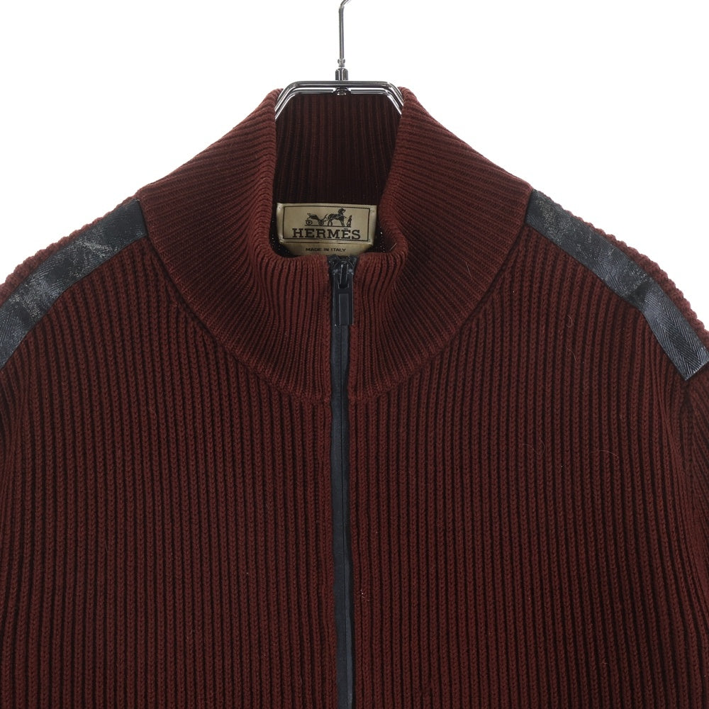HERMES(エルメス) Drivers Knit ドライバーズニット ジップアップハイネックニットセーター バーガンディ