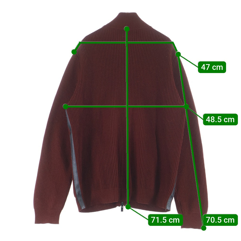 HERMES(エルメス) Drivers Knit ドライバーズニット ジップアップハイネックニットセーター バーガンディ