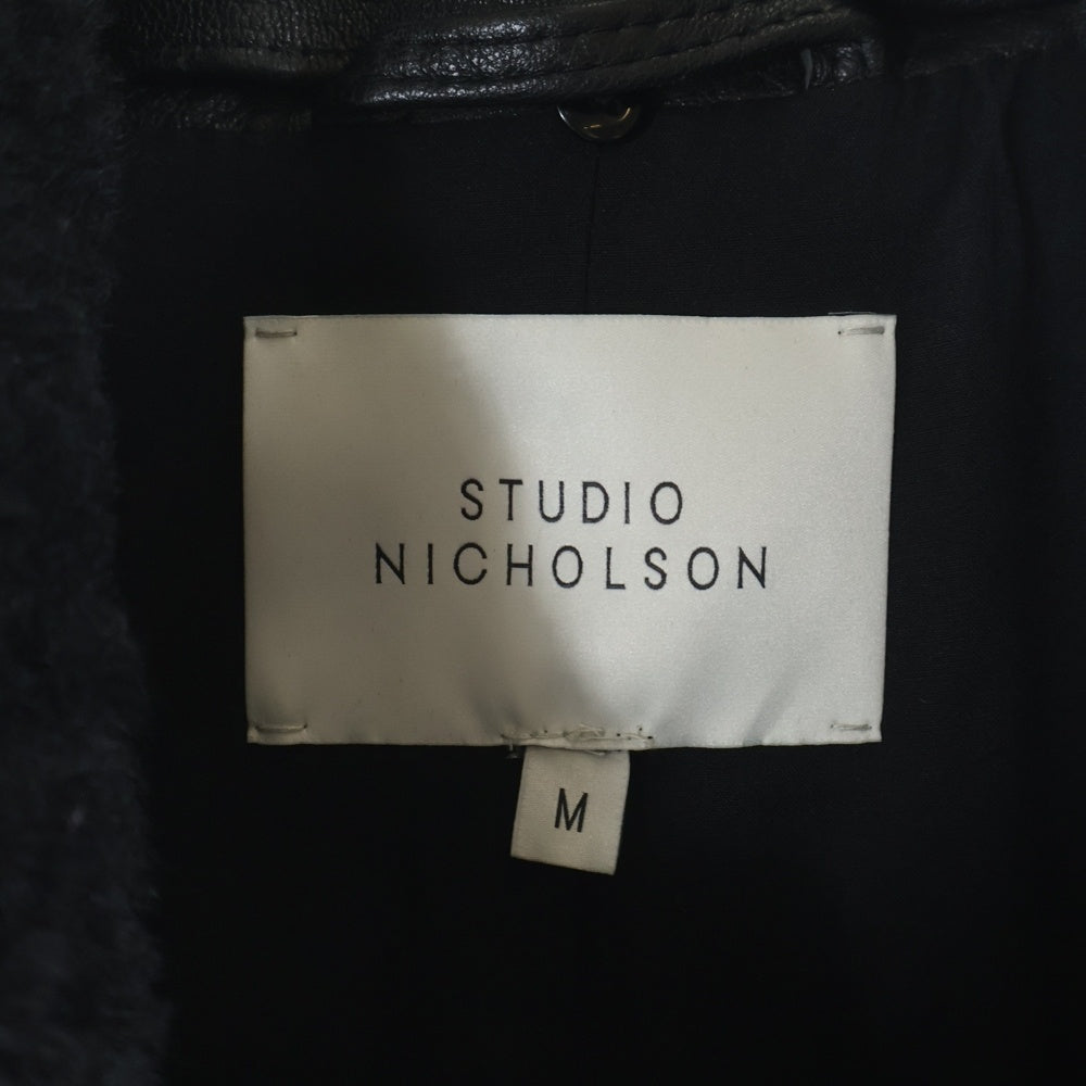 STUDIO NICHOLSON(スタジオニコルソン) 25AW SHEARLING COLLAR JACKET ラムレザー ジャケット ブルゾン ブラック