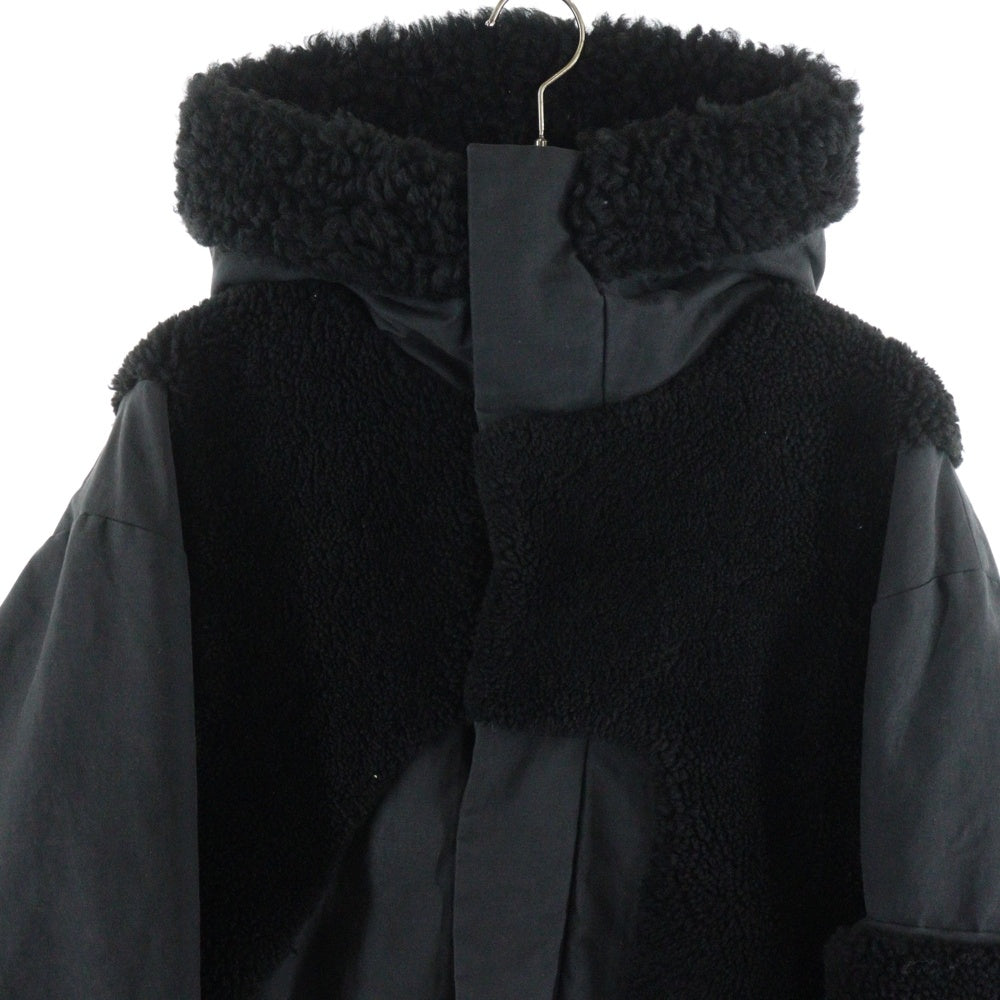 LOUIS VUITTON(ルイヴィトン) 20SS Boa Switching Down Coat ボアスウィッチングダウンコート ボア切り替えフーデットダウンコート RM201M RRY HIK08W ブラック