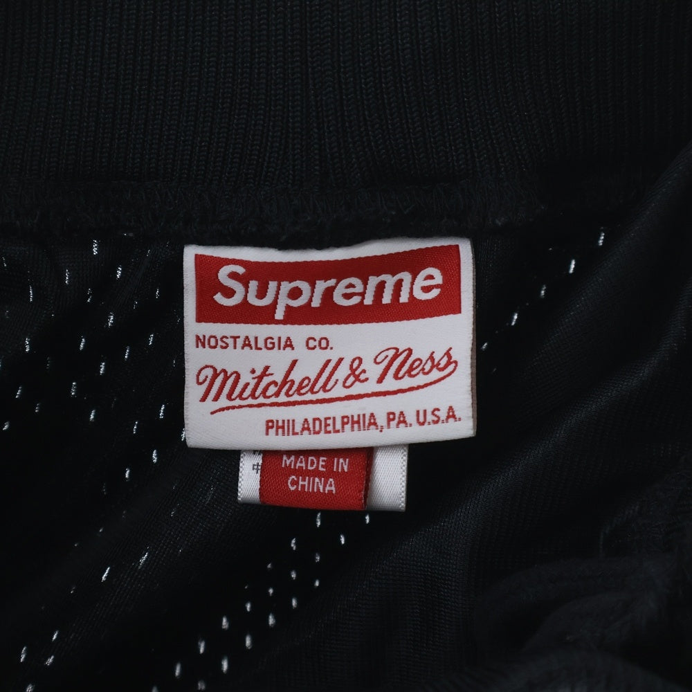 SUPREME(シュプリーム) 21SS Mitchell & Ness Basketball Short ミッチェル&ネスバスケットボールショート ロゴパッチメッシュハーフパンツ ブラック