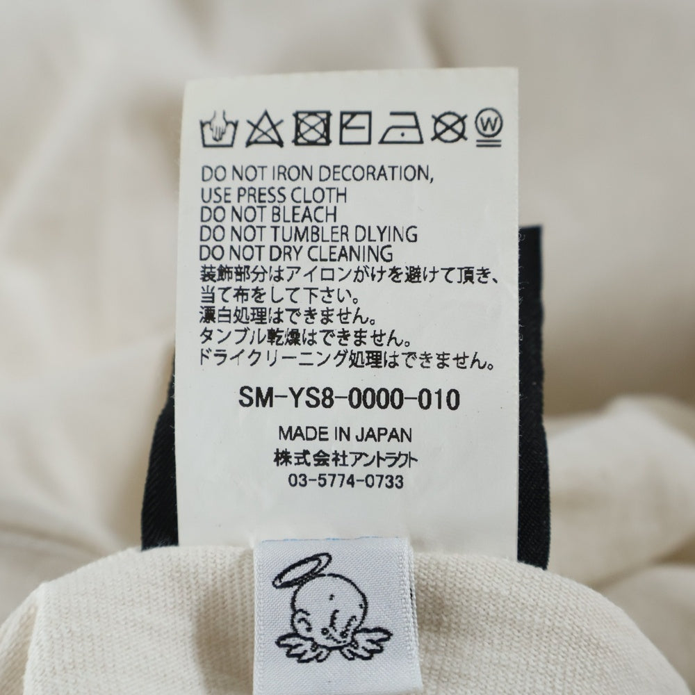 SAINT MICHAEL(セントマイケル) 24SS SS Tee Money SM-YS8-0000-010 ヴィンテージ加工 マネー プリント クルーネック半袖Tシャツカットソー ホワイト