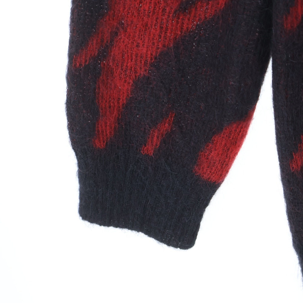 SAINT LAURENT PARIS(サンローランパリ) 17AW Mohair Knit Flame Cardigan モヘアニットフレームカーディガン 総柄モヘアニットカーディガン 480078 YA2IJ レッド