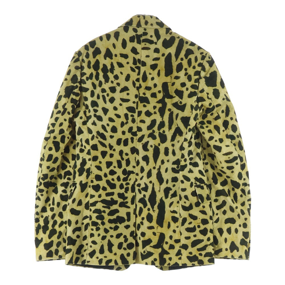 DRIES VAN NOTEN(ドリスヴァンノッテン) 20AW Leopard Tailored Jacket レオパードテーラードジャケット 3B総柄シングルベントテーラードジャケット イエロー/ブラック
