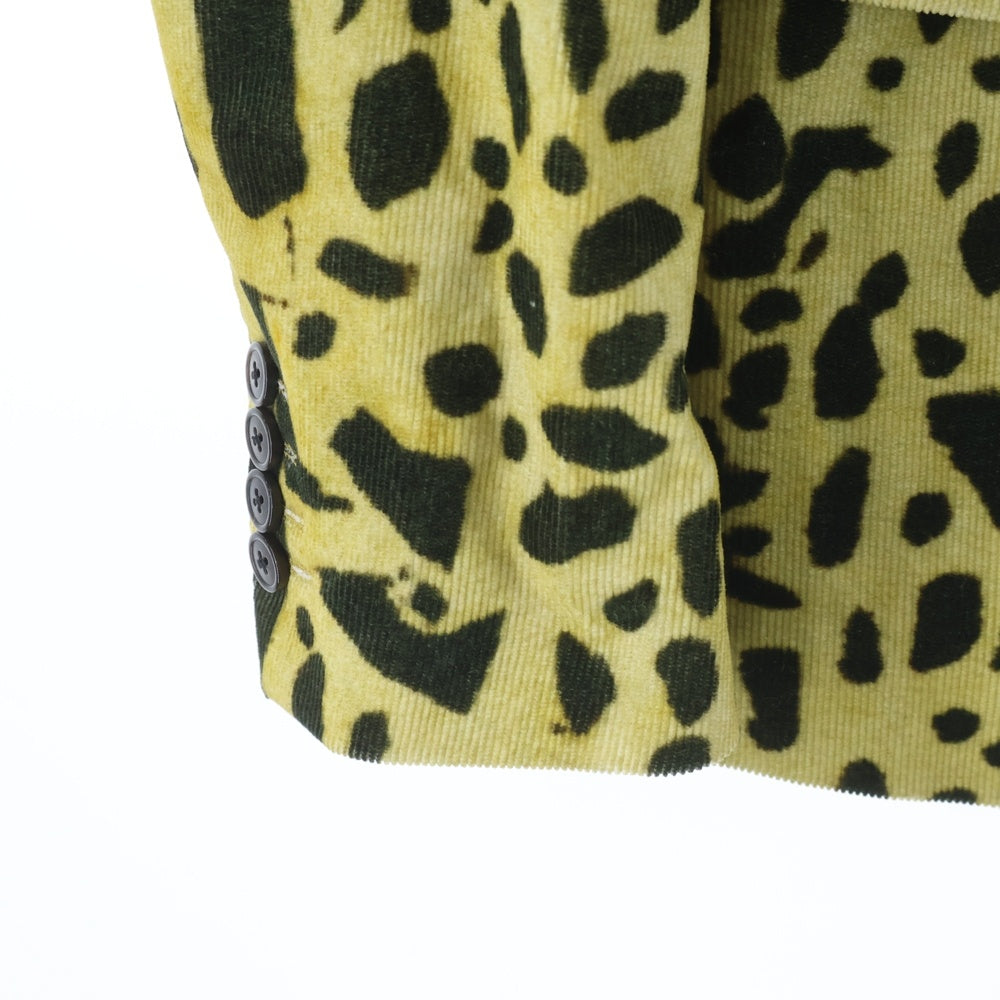 DRIES VAN NOTEN(ドリスヴァンノッテン) 20AW Leopard Tailored Jacket レオパードテーラードジャケット 3B総柄シングルベントテーラードジャケット イエロー/ブラック